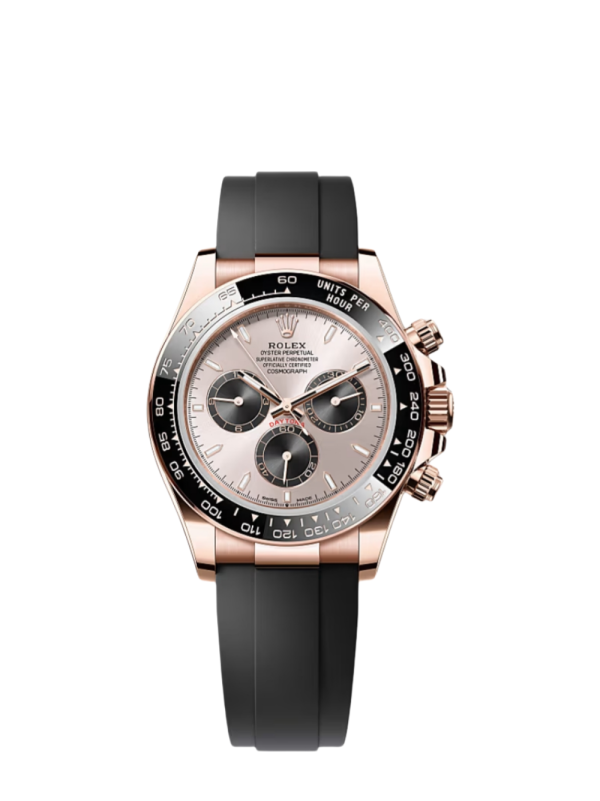 Daytona 18k Rose Gold Super Clone Swiss Replica Watch | OysterFlex Rubber Strap | 4131 Swiss Movement
