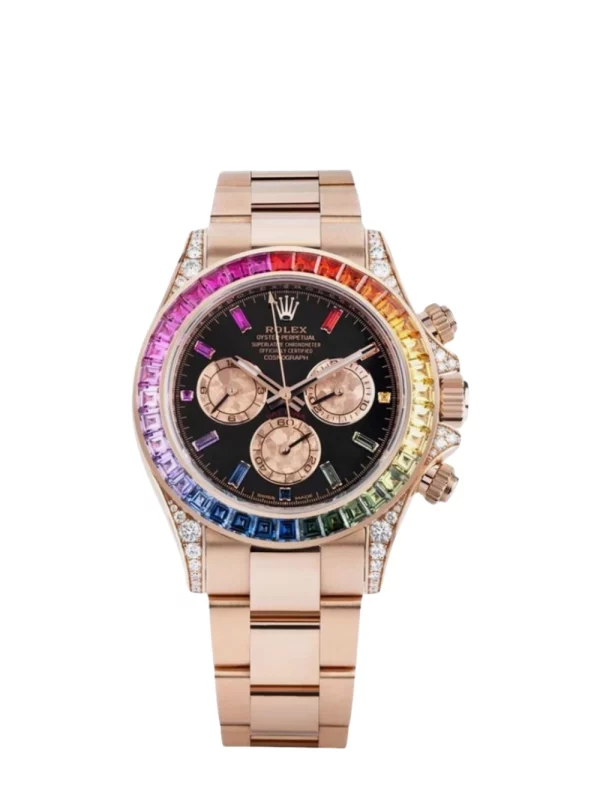 Daytona Rainbow Super Clone Swiss Replica Watch | 18k Rose Gold | Ref 116595RBOW | 4130 Swiss Movement