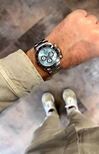 Click to view full screen Daytona Arabic Dial Super Clone Swiss Replica Watch | 4131 Swiss Movement photo review