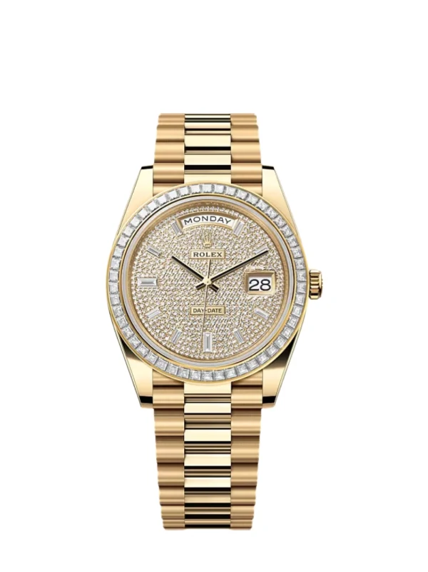 Day Date 40 MM Super Clone Swiss Watch | Diamond-paved Dial | 3255 Swiss Movement